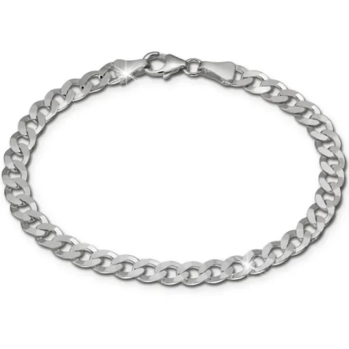 SilberDream Armband Panzer flach 925 Sterling Silberarmband Unisex 19cm SDA2379J