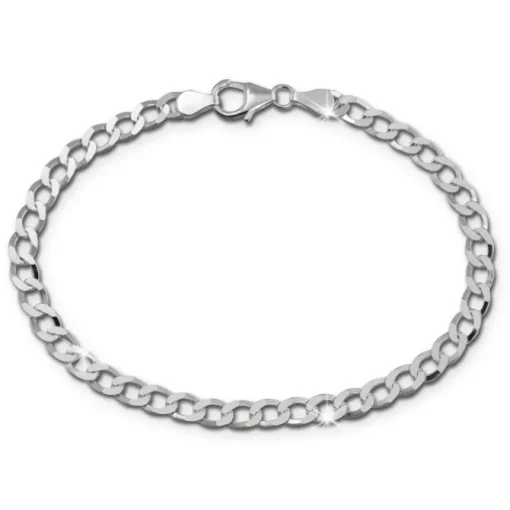 SilberDream Armband Panzer facettiert 19cm 925 Sterling Silber Unisex SDA2489J