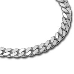 SilberDream Armband Panzer flach 925 Sterling Silberarmband Unisex 21cm SDA2411J