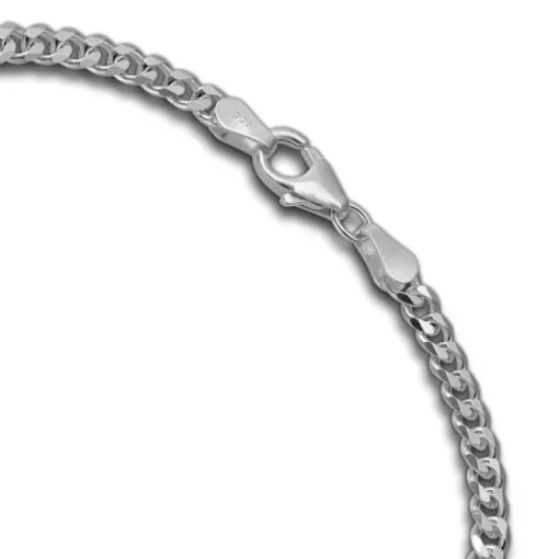 SilberDream Armband Panzer facettiert 925 Sterling Silber Unisex 19cm SDA2399J
