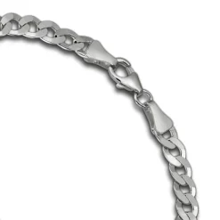 SilberDream Armband Panzer flach 925 Sterling Silberarmband Unisex 19cm SDA2379J