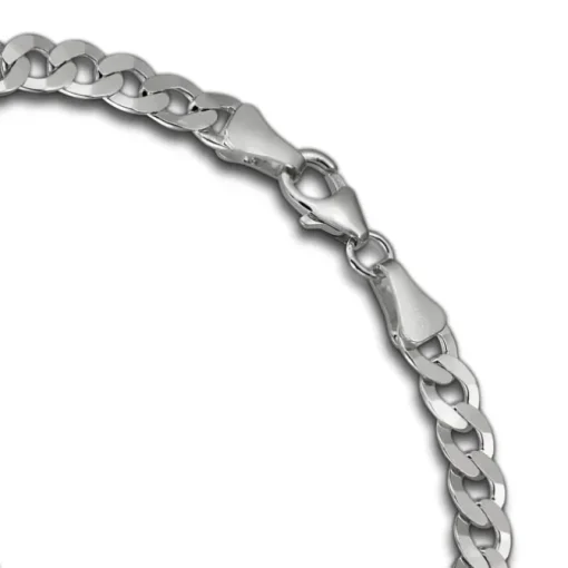 SilberDream Armband Panzer flach 925 Sterling Silberarmband Unisex 19cm SDA2379J