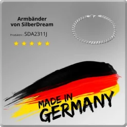 SilberDream Armband Panzer flach 925 Sterling Silberarmband Unisex 21cm SDA2311J