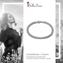 SilberDream Armband Panzer flach 925 Sterling Silberarmband Unisex 21cm SDA2311J