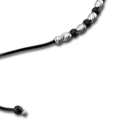 SilberDream Armband Perlen diamantiert schwarz 925er Silber Damen SDA7001S