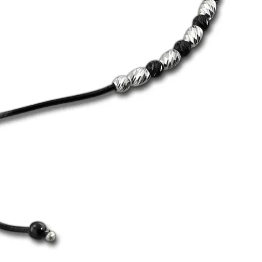 SilberDream Armband Perlen diamantiert schwarz 925er Silber Damen SDA7001S
