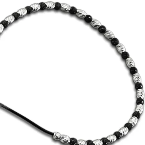 SilberDream Armband Perlen diamantiert schwarz 925er Silber Damen SDA7001S