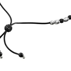 SilberDream Armband Perlen diamantiert schwarz 925er Silber Damen SDA7001S