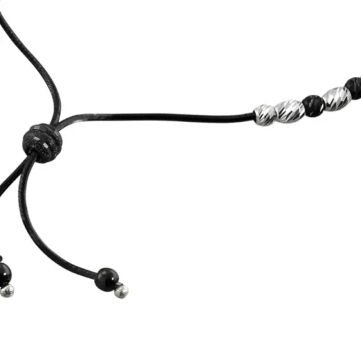 SilberDream Armband Perlen diamantiert schwarz 925er Silber Damen SDA7001S