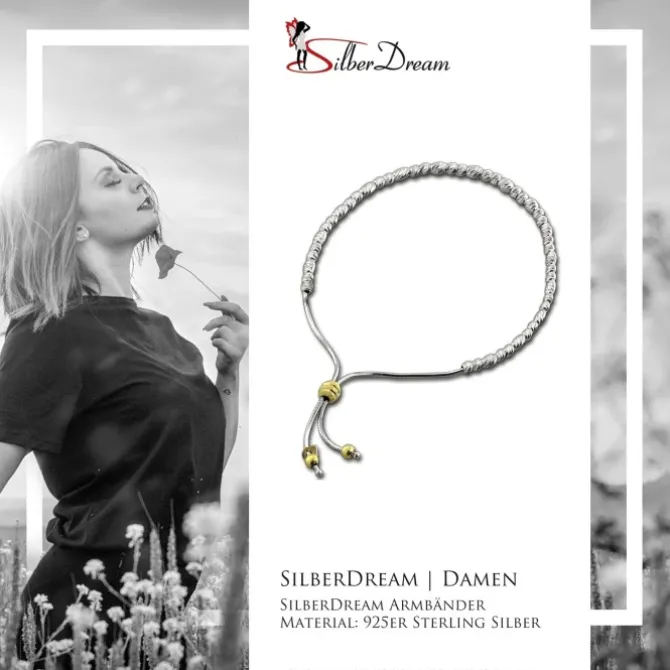 SilberDream Armband Perlen diamantiert 925er Sterling Silber Damen SDA7004T