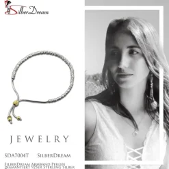 SilberDream Armband Perlen diamantiert 925er Sterling Silber Damen SDA7004T