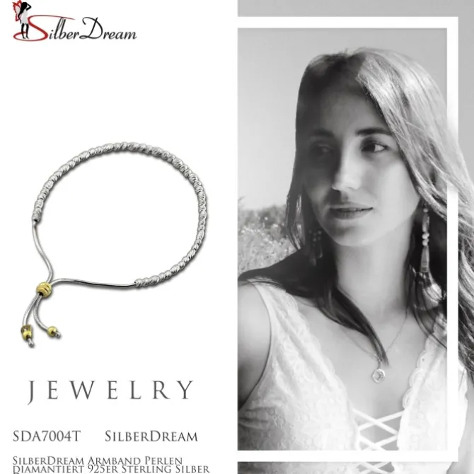SilberDream Armband Perlen diamantiert 925er Sterling Silber Damen SDA7004T