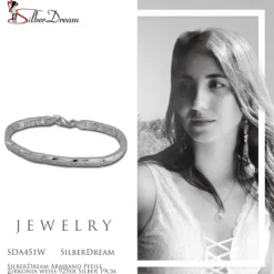 SilberDream Armband Pfeile Zirkonia weiß 925er Silber 19cm Damen SDA451W