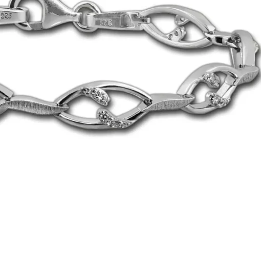 SilberDream Armband Ranke Zirkonia weiß 925er Sterling Silber 19cm Damen SDA472W