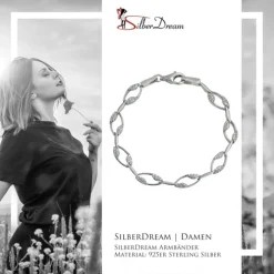 SilberDream Armband Ranke Zirkonia weiß 925er Silber 19cm Damen SDA4805W