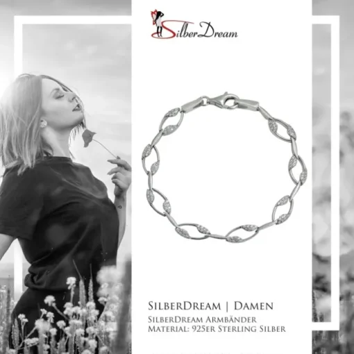 SilberDream Armband Ranke Zirkonia weiß 925er Silber 19cm Damen SDA4805W