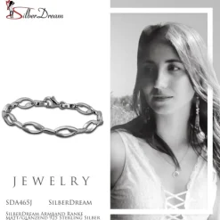 SilberDream Armband Ranke matt/glänzend 925 Sterling Silber 18,8cm Damen SDA465J