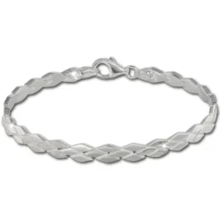 SilberDream Armband Raute matt/glänzend 925 Sterling Silber 19cm SDA430