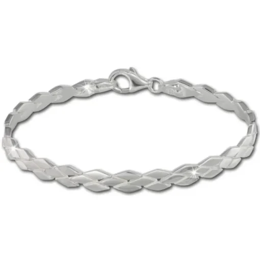 SilberDream Armband Raute matt/glänzend 925 Sterling Silber 19cm SDA430