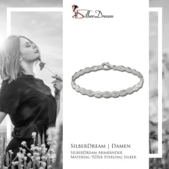SilberDream Armband Raute matt/glänzend 925 Sterling Silber 19cm SDA430