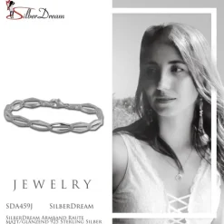 SilberDream Armband Raute matt/glänzend 925 Sterling Silber 19,5cm SDA459J