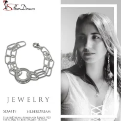 SilberDream Armband Ringe 925 Sterling Silber Damen 18,5cm SDA419