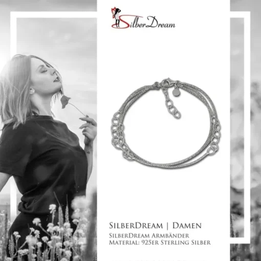 SilberDream Armband Ringe 925 Sterling Silber Damen 18cm - 21cm SDA1178J