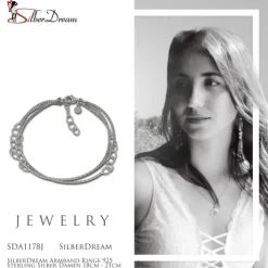 SilberDream Armband Ringe 925 Sterling Silber Damen 18cm - 21cm SDA1178J
