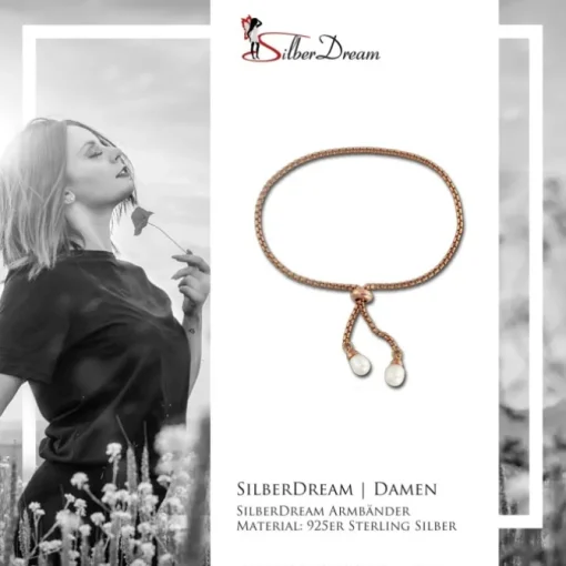 SilberDream Armband rose vergoldet Perle 925er Sterling Silber Damen SDA2255E