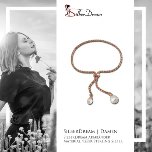 SilberDream Armband rose vergoldet Perle 925er Sterling Silber Damen SDA2295E