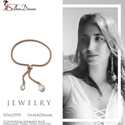 SilberDream Armband rose vergoldet Perle 925er Sterling Silber Damen SDA2295E