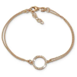 SilberDream Armband rund Zirkonia Rose 17cm - 19cm 925er Silber Damen SDA2587E