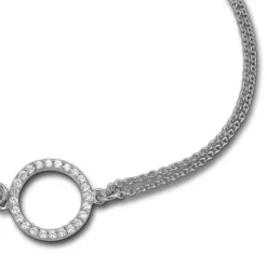 SilberDream Armband rund Zirkonia weiß 17cm - 19cm 925er Silber Damen SDA2587J