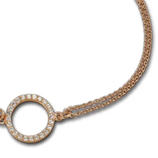 SilberDream Armband rund Zirkonia Rose 17cm - 19cm 925er Silber Damen SDA2587E