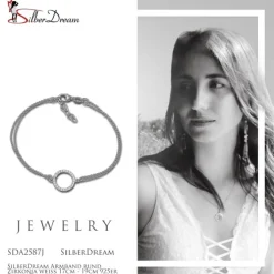 SilberDream Armband rund Zirkonia weiß 17cm - 19cm 925er Silber Damen SDA2587J