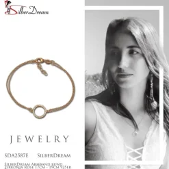 SilberDream Armband rund Zirkonia Rose 17cm - 19cm 925er Silber Damen SDA2587E