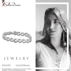 SilberDream Armband rund 925er Silber 19cm Silberarmband SDA439J