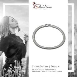 SilberDream Armband Schlangenkette 19cm oval 925 Silber Damen SDA2309J