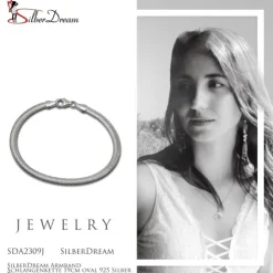 SilberDream Armband Schlangenkette 19cm oval 925 Silber Damen SDA2309J