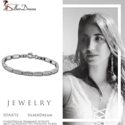 SilberDream Armband Schliff matt/glänzend 925 Sterling Silber 19cm Damen SDA471J
