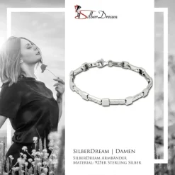 SilberDream Armband Square 925 Sterling Silber 19cm Silberarmband SDA475J