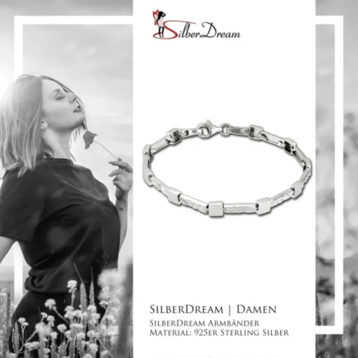 SilberDream Armband Square 925 Sterling Silber 19cm Silberarmband SDA475J