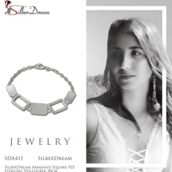 SilberDream Armband Square 925 Sterling Vollsilber 20cm SDA411