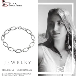 SilberDream Armband Style 925 Silber glanz matt 19cm SDA4803M