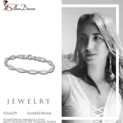 SilberDream Armband Style matt/glänzend 925 Sterling Silber 19cm SDA429
