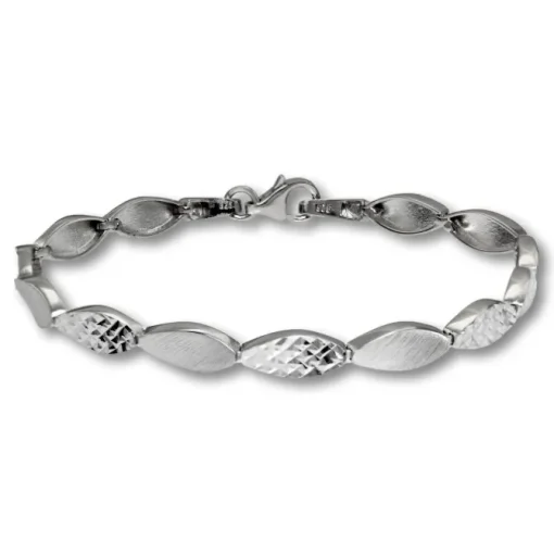 SilberDream Armband Tropfen 925 Silber cutt matt 19cm SDA4794O