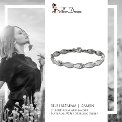 SilberDream Armband Tropfen 925 Silber cutt matt 19cm SDA4794O