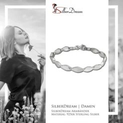 SilberDream Armband Tropfen 925 Silber glanz matt 19cm SDA4793J