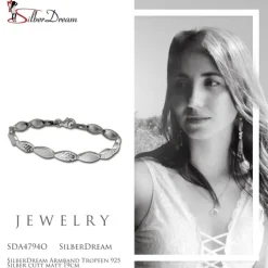SilberDream Armband Tropfen 925 Silber cutt matt 19cm SDA4794O