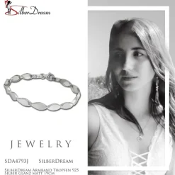 SilberDream Armband Tropfen 925 Silber glanz matt 19cm SDA4793J